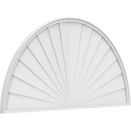 Half Round Sunburst Architectural Grade PVC Pediment, 68W X 34H X 2P